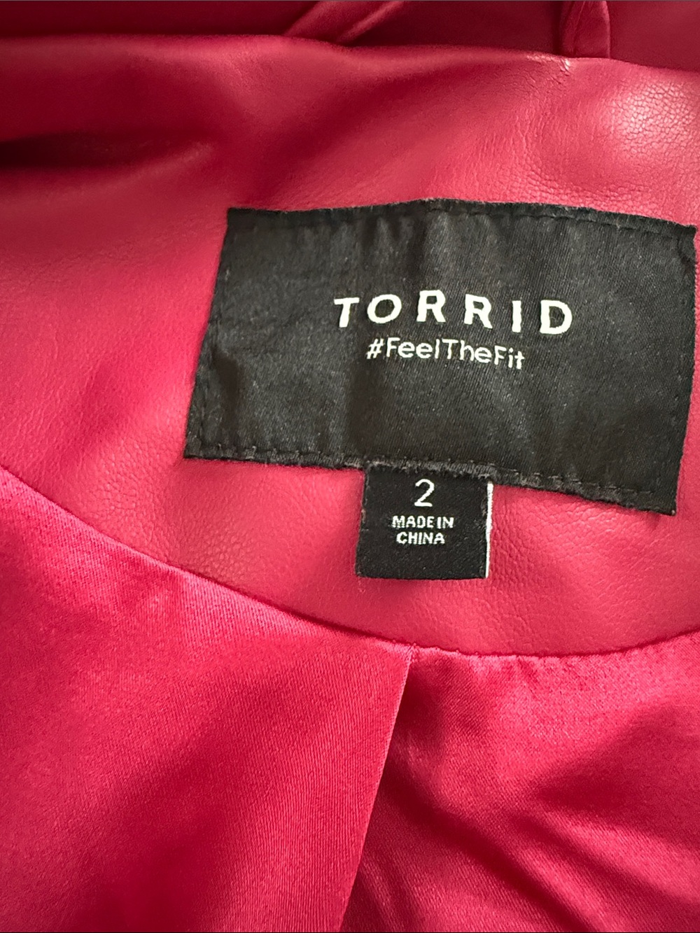 torrid Hot Pink Leather Moto Jacket - Picture 6 of 7